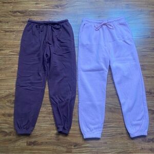 Forever 21 Plum + Blush Drawstring Sweatpant Jogger Size Medium Casual Sporty